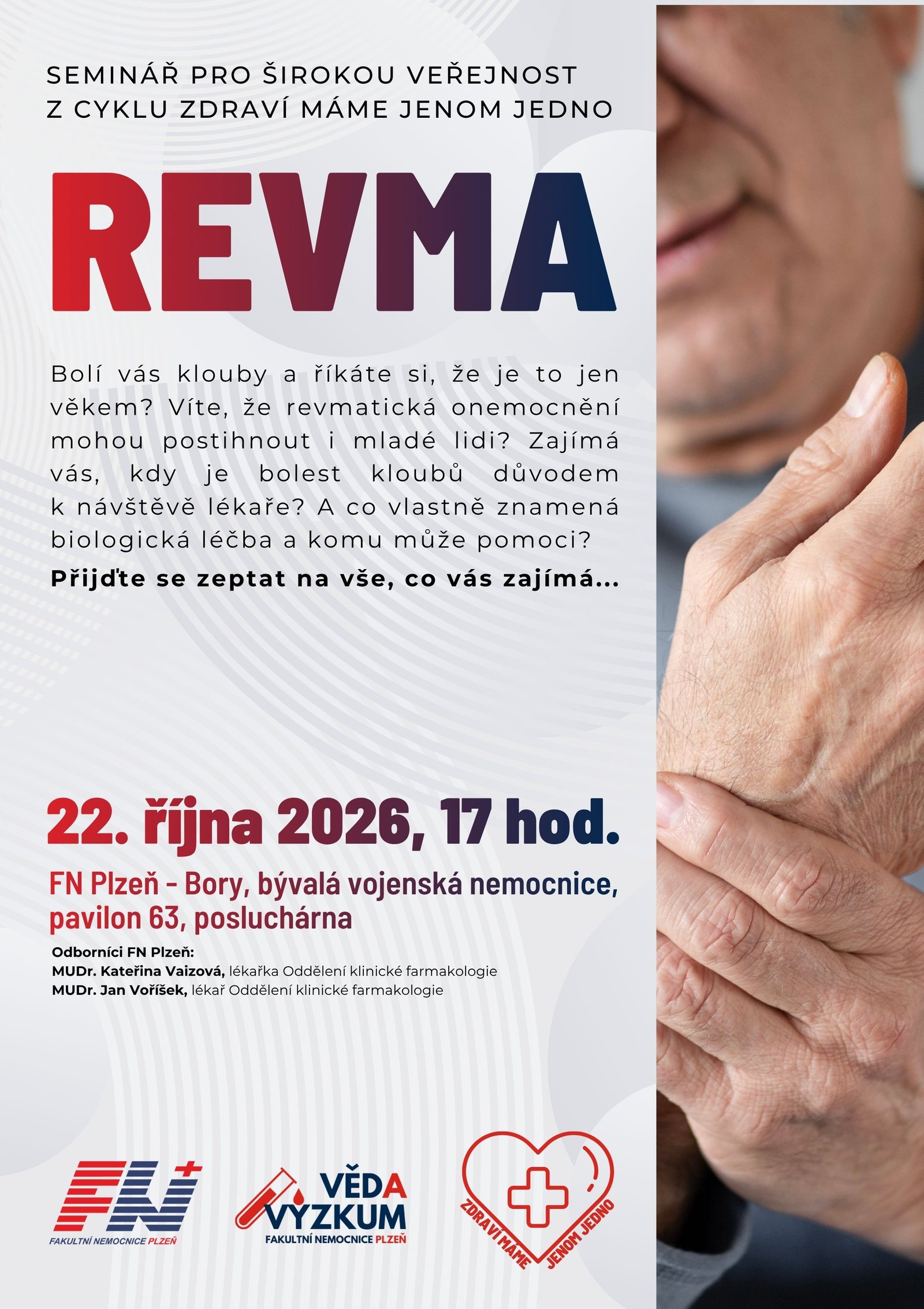 FN Plzeň připravila seminář o revmatických onemocněních