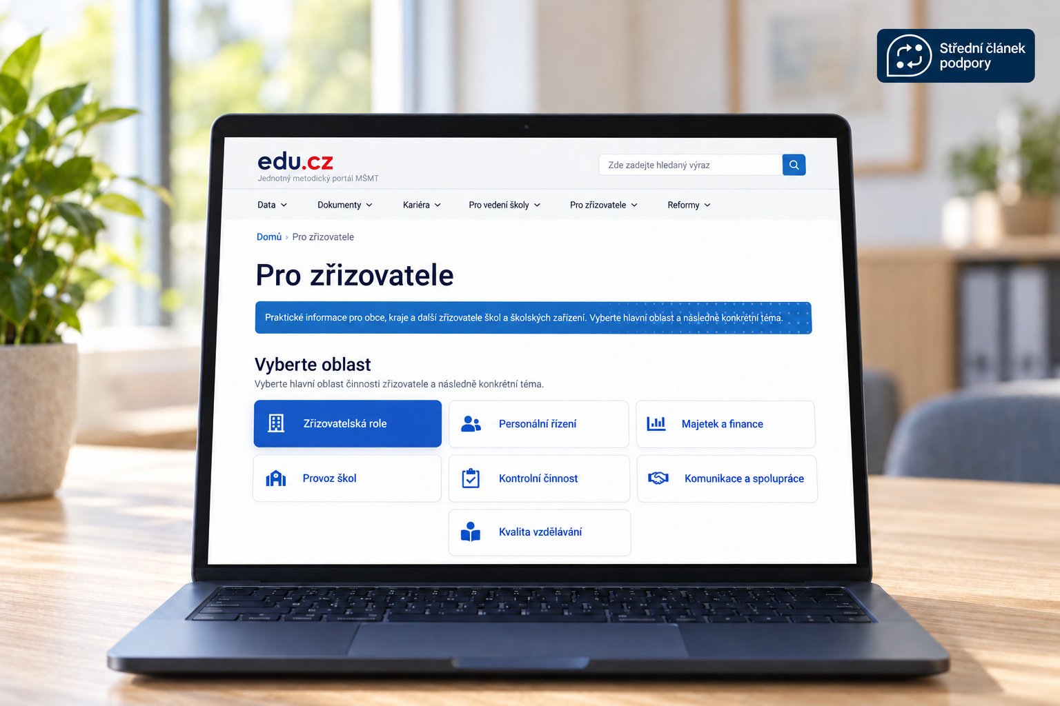 MŠMT spustilo na edu.gov.cz sekci pro zřizovatele škol