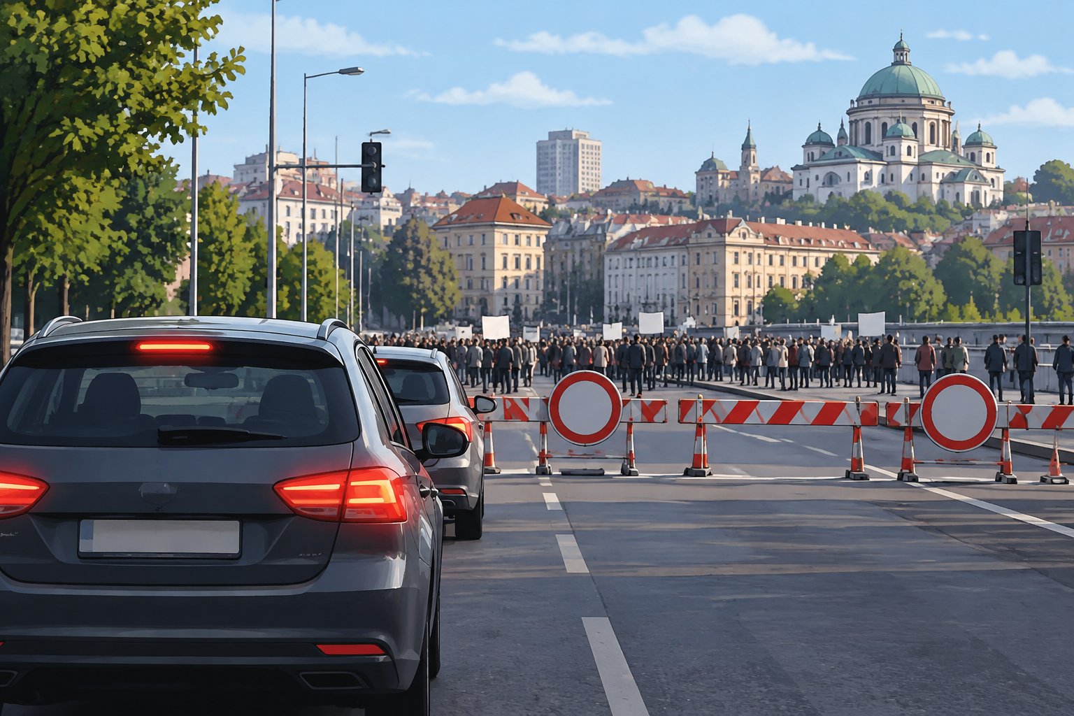 MZV varuje před cestami do Srbska. Protesty mohou omezit dopravu